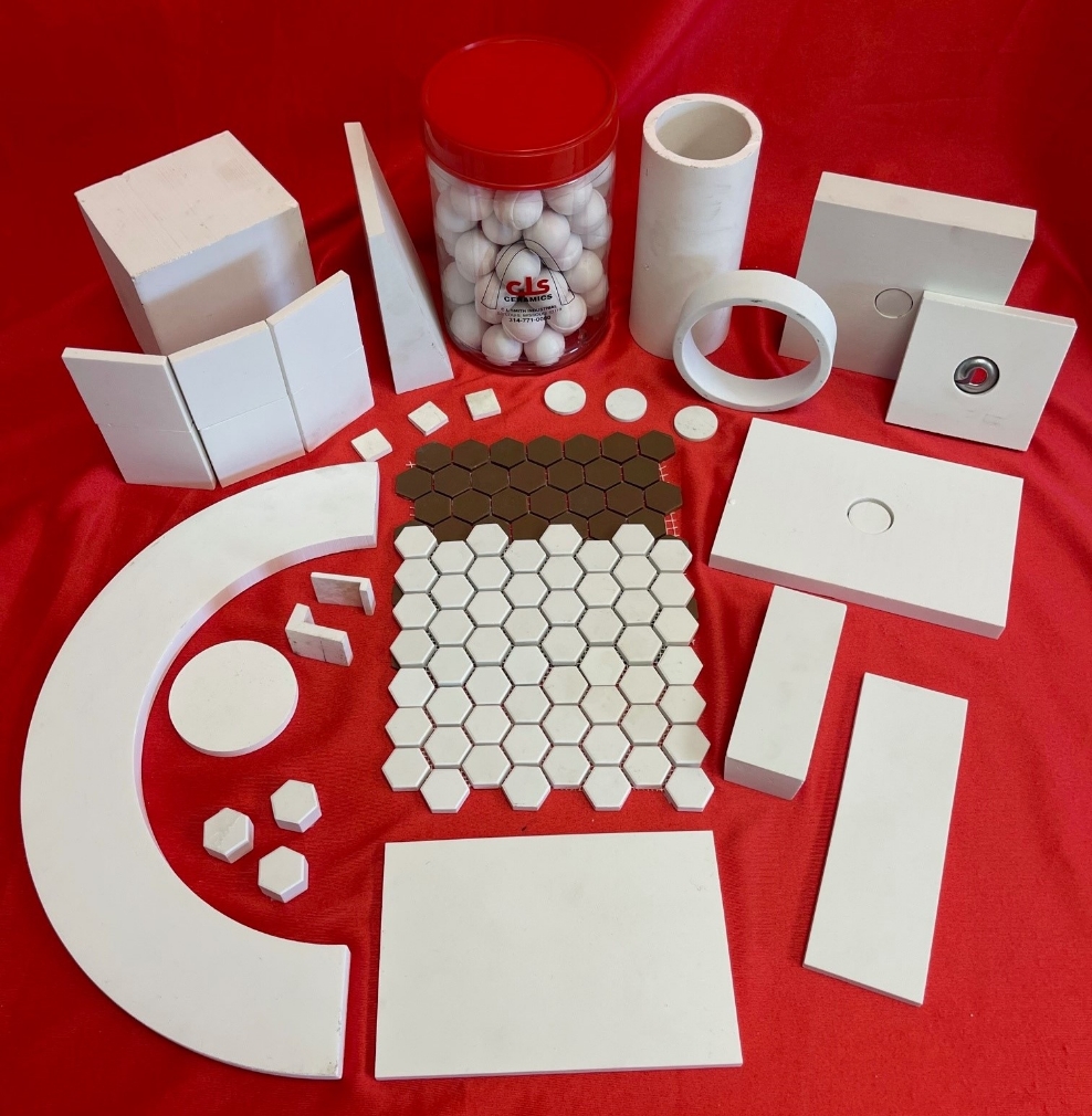 Alumina Ceramic wear material in the form of various shaped alumina ceramic plates and tiles