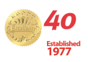 40 Years Established 1977 Badge